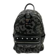 MCM Pre-owned Pre-owned Tyg ryggsckar Black, Dam