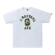 A Bathing APE ABC Camo College Tee Vit/Grön White, Herr