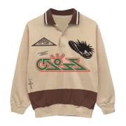 Travis Scott Begränsad upplaga Cross Rugby Sweater Beige, Herr