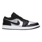 Nike Svart Metallic Silver Air Jordan 1 Låg SE Black, Herr