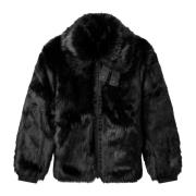 Nike Reversible Faux Fur Coat Black Black, Dam