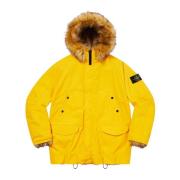 Stone Island Vändbar Faux Fur Parka Gul Yellow, Herr