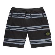 Stone Island Limited Edition Warp Stripe Sweatshort Black Black, Herr