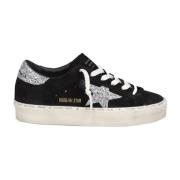 Golden Goose Svarta Mocka Sneakers med Silver Glitter Stjärna Black, D...