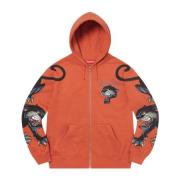 Supreme Begränsad upplaga Panther Zip Up Hoodie Orange, Herr