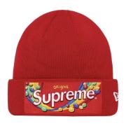 Supreme Begränsad upplaga Skittles Beanie Röd Red, Unisex