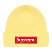 Supreme Begränsad upplaga Box Logo Beanie Blek Gul Yellow, Unisex