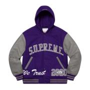 Supreme Lila King Varsity Jacka Begränsad Upplaga Purple, Herr