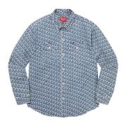 Supreme Begränsad upplaga Monogram Denim Skjorta Blå Blue, Herr