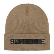 Supreme Begränsad upplaga Motion Logo Beanie Beige, Unisex