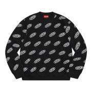 Supreme Vändbar Bomull Crewneck Tröja Black, Herr