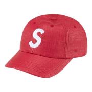 Supreme Begränsad upplaga Raffia S Logo Keps Red, Unisex