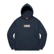 Supreme Begränsad upplaga Bling Box Logo huvtröja Navy Blue, Herr