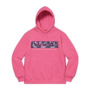 Supreme Begränsad upplaga Denim Logo Hoodie Magenta Pink, Herr