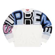 Supreme Chenille Logo Sweater White Multicolor, Herr