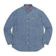 Supreme Klassiskt Logotyp Denim Skjorta Ljusblå Blue, Herr