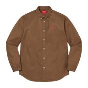 Supreme Begränsad Upplaga Brun Skjorta med Logotyp Patch Brown, Herr