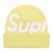 Supreme Begränsad Upplaga Stor Logo Beanie Gul Yellow, Unisex