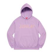 Supreme Script Hoodie Lila Purple, Herr