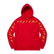 Supreme Begränsad Upplaga Upphöjd Broderi Hoodie Röd Red, Herr