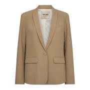 MOS Mosh Feminin Blazer med V-Hals och Ficklock Brown, Dam