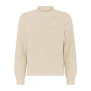 Skovhuus Casual Strukturerad Pullover Blus Kräm Beige, Dam