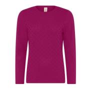 Skovhuus Prickig Struktur Pullover Blus Ametist Purple, Dam