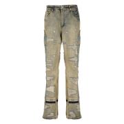 Who Decides War Beige Bomullsjeans med Strassdetaljer Beige, Herr