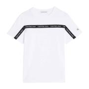 Calvin Klein Logo Tape T-Shirt Vit Svart White, Herr