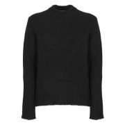 Jil Sander Svart Alpacka Crewneck Tröja Black, Herr