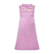 Nina Ricci Lila Satin Trapeze Klänning Purple, Dam