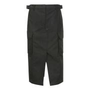 Juun.J Cargo Midi Kjol med Slits Black, Dam