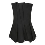 Róhe Lagerad ullblandad bustier Black, Dam