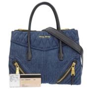 Miu Miu Pre-owned Pre-owned Tyg handvskor Blue, Dam