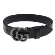 Gucci Vintage Pre-owned Laeder armband Black, Dam