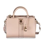 Guess Rosa polyuretan handväska med flera fack Pink, Dam