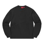 Supreme Svart Tonal Applique Crewneck Limited Edition Black, Herr