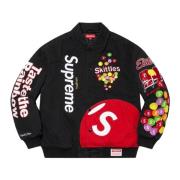 Supreme Begränsad upplaga Skittles Varsity Jacket Svart Black, Herr