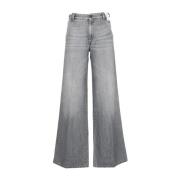 PT Torino Hög Midja Wide Leg Denim Jeans Gray, Dam