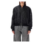 MM6 Maison Margiela Svart Bomber Nylon Ytterkläder Aw24 Black, Dam