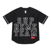 Supreme Begränsad upplaga Denim Baseball Jersey Svart Black, Herr