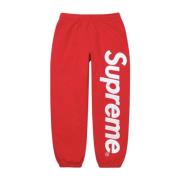 Supreme Röd Satin Appliqué Sweatpant Begränsad Upplaga Red, Herr