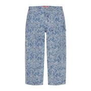 Supreme Jacquard Denim Målarbyxa Blå Blue, Herr