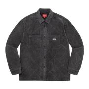 Supreme Quiltad Corduroy Skjorta Svart Black, Herr