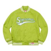 Supreme Grön Twill Varsity Jacka Begränsad Upplaga Green, Herr