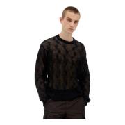 Stüssy Cable-Knit Crewneck Sweater Black, Herr