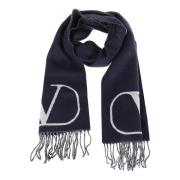 Valentino Garavani Vlogo Signature Ull Cashmere Scarf Blue, Herr