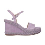 Alma EN Pena Flätad Kilklack Sandal Purple, Dam