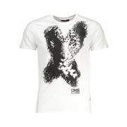 Cavalli Class Tryck Logo Kortärmad T-shirt White, Herr