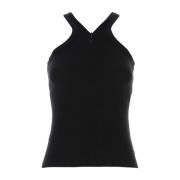 Courrèges Stretch Bomullstanktopp Black, Dam